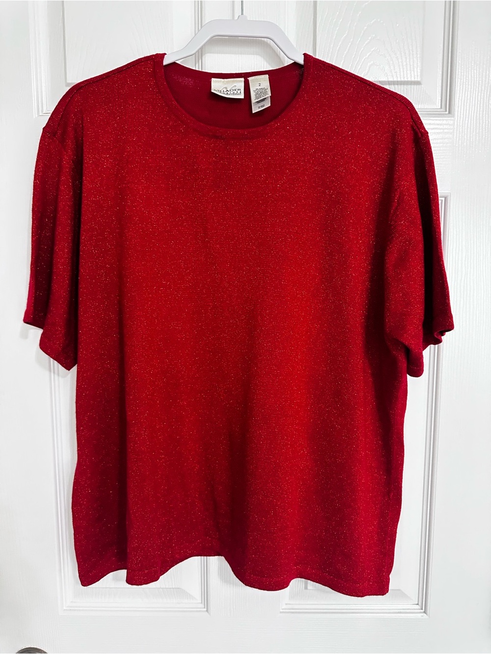 Villager Red Sweater With Metallic Thread Throughout